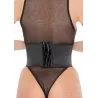 Kinky Diva Corset À Lacets Croco Cinchery Noir